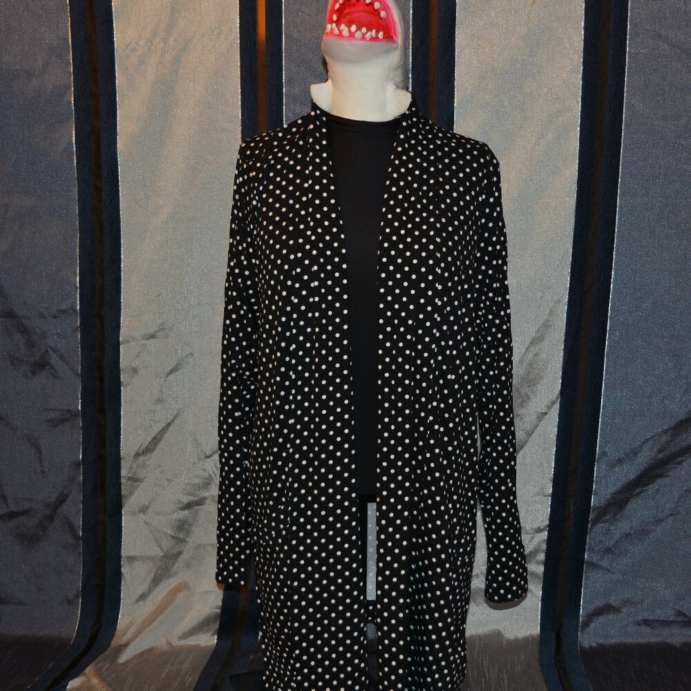 Torrid Black & White Super Soft Knit Retro Polka Dot Cardigan Sweater Size 2